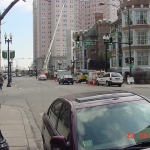 Warnings and signage for Milwaukee construction site